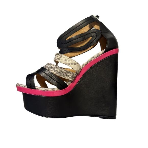 L.A.M.B. Y2K Janelle Strappy Platform Wedge Sandals Size 8.5 NWOB - Picture 12 of 16